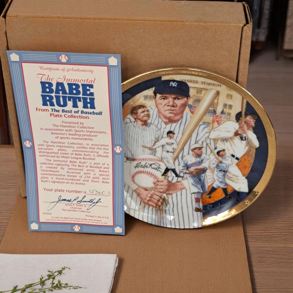 New York Yankees BABE RUTH Sports impressions Plate Numbered  Hamilton